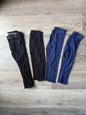 Cat & Jack Girls' Leggings & Skinny Jeans Bundle - Black & Navy Size 3T
